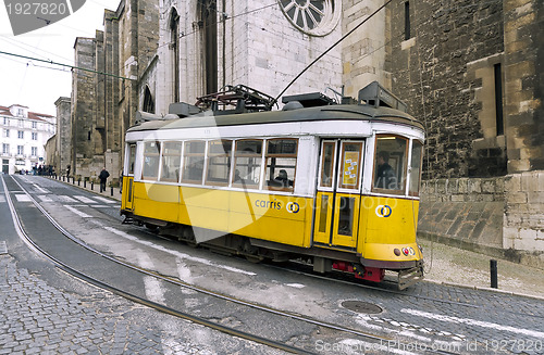 Image of Yellow Lisbon tram 28