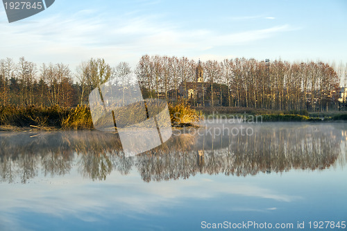 Image of Lake Sils, Spain Barcelona, Panoramic Photography 