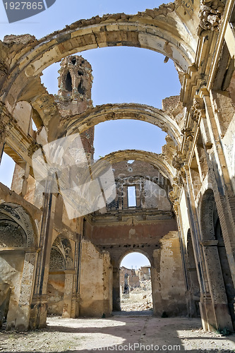 Image of Belchite village destroyed in a bombing during the Spanish Civil War 