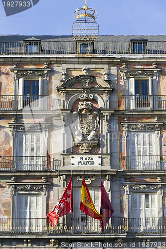 Image of Facade Shield, main square Madrid, Spain.