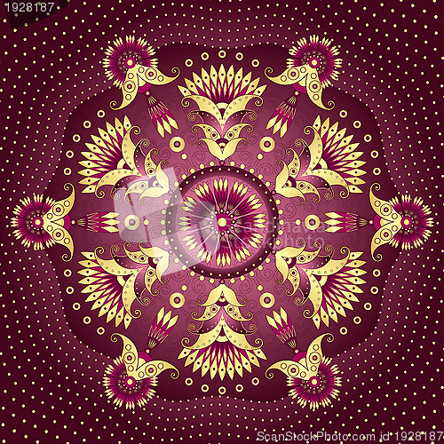 Image of Gold-purple round frame 