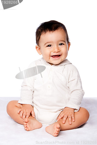 Image of Cute happy baby sitting