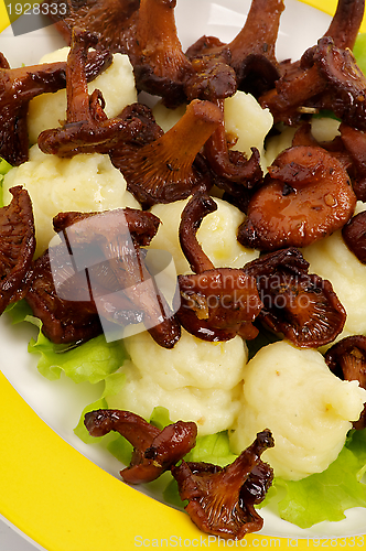 Image of Roasted Chanterelles and Mushed Potato