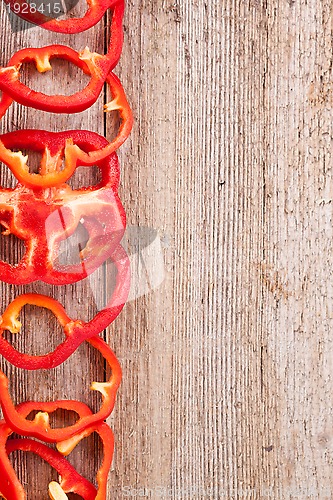 Image of sliced red bell peppers 