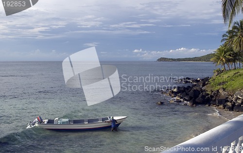 Image of boat in sea caribbean