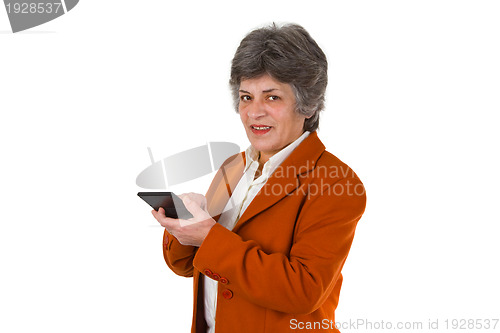 Image of Senior woman with calculator
