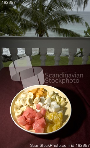 Image of fruit salad at resort