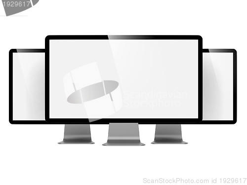 Image of Computer Display Isolated on White.