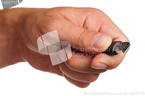 Image of Hand with flash drive