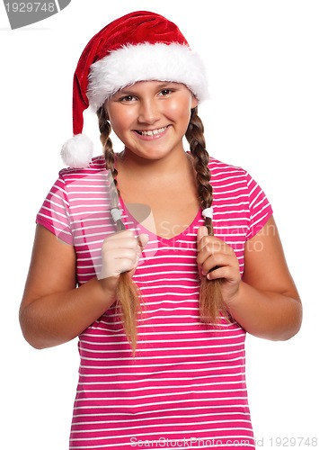 Image of Girl in Santa hat