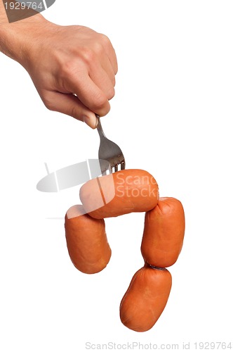 Image of Sausage on fork