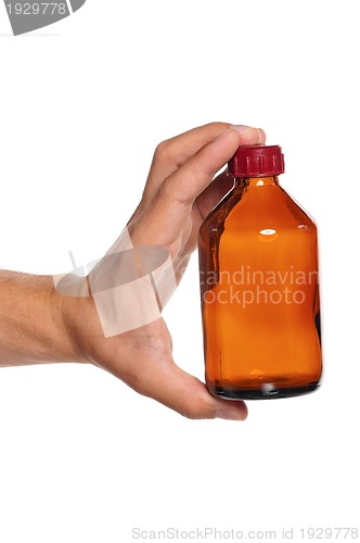 Image of Hand with small bottle