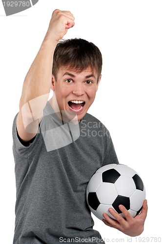 Image of Man with classic soccer ball