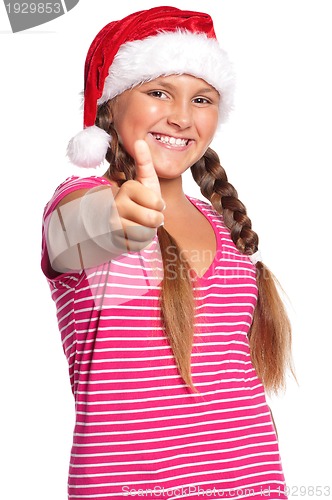 Image of Girl in Santa hat