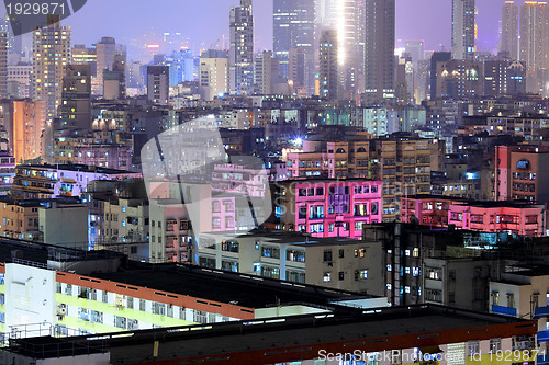 Image of downtown in Hong Kong night