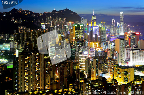 Image of Hong Kong city at night