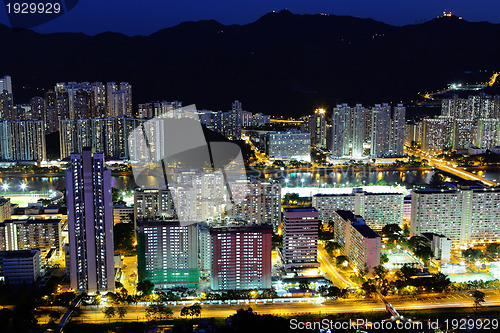 Image of downtown in Hong Kong at night