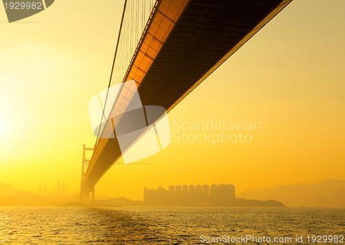 Image of tsing ma bridge in sunset