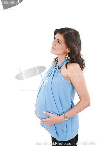 Image of Fashion Portrait of the beautiful pregnant woman. Isolated image