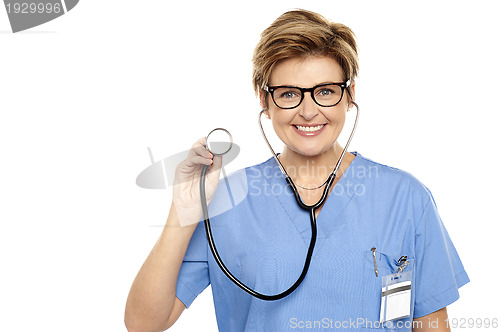 Image of Senior female physician ready to examine you