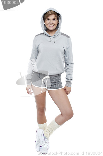 Image of Fashionable retro female model posing in style