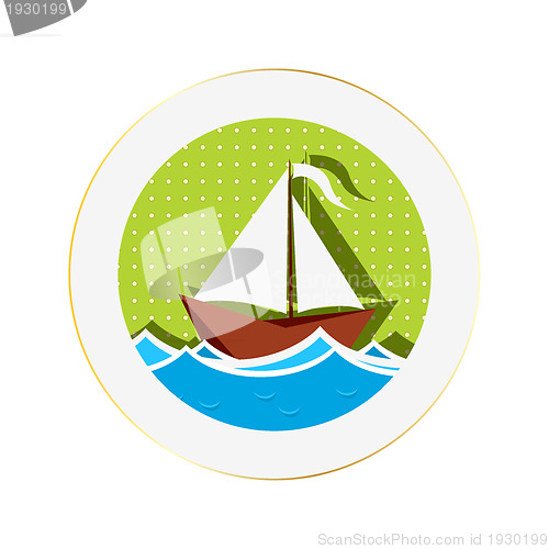 Image of Sailing boat sticker