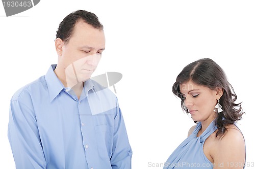 Image of Unhappy couple going through break-up 