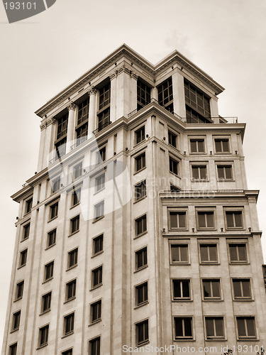 Image of Barcelona building in sepia