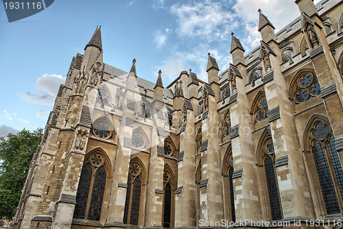 Image of The Westminster Abbey church in London, UK - Side view