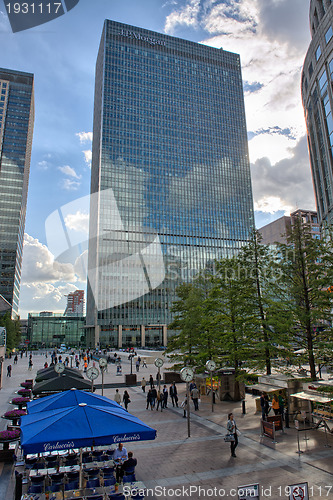 Image of LONDON - SEP 27:Workers in Canary Wharf September 27, 2012 in Lo