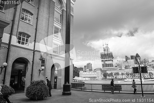 Image of City of London with Thames river in Autumn