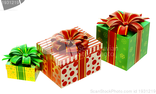 Image of set of gifts with bows