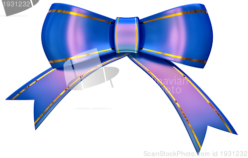 Image of blue satin gift bow