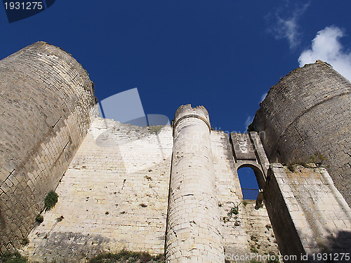 Image of South walls and entrance to Loches fortification, France