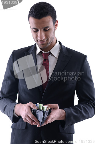 Image of Business man holding money