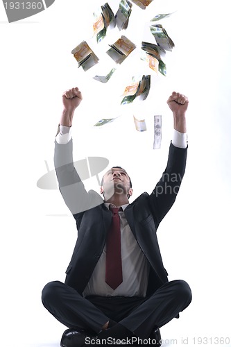 Image of Business man holding money