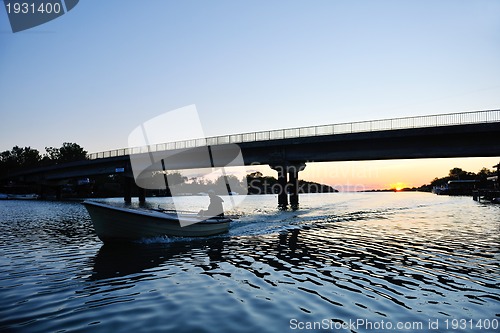 Image of sunset on river