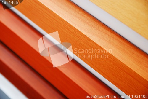 Image of wooden panels samples in store