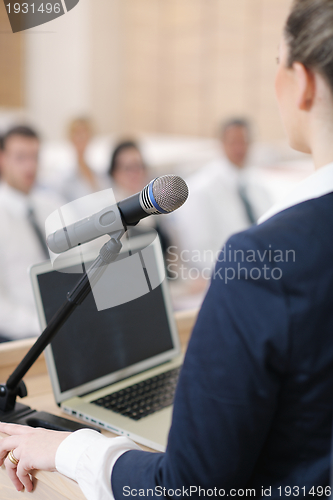 Image of business woman giving presentation