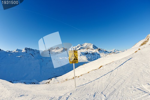 Image of High mountains under snow in the winter