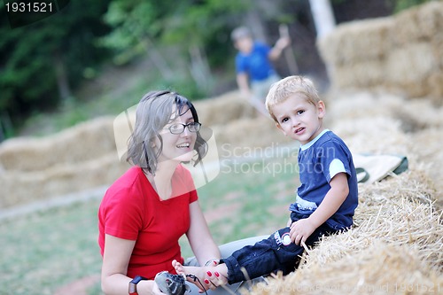 Image of woman and child have fun outdoor