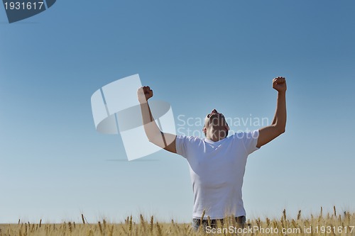 Image of man in wheat field
