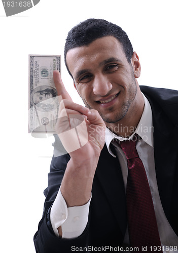 Image of Business man holding money