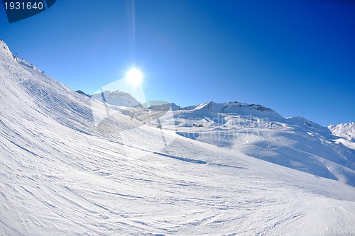 Image of High mountains under snow in the winter