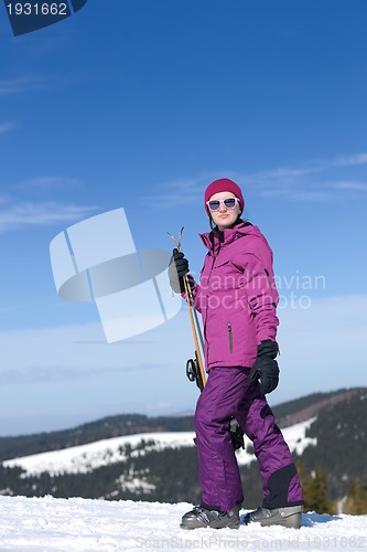 Image of winter woman ski