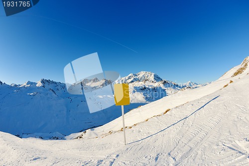 Image of High mountains under snow in the winter