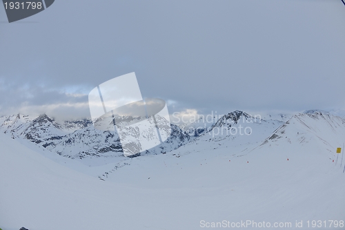 Image of High mountains under snow in the winter