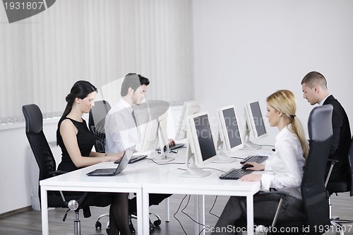 Image of business people group working in customer and help desk office