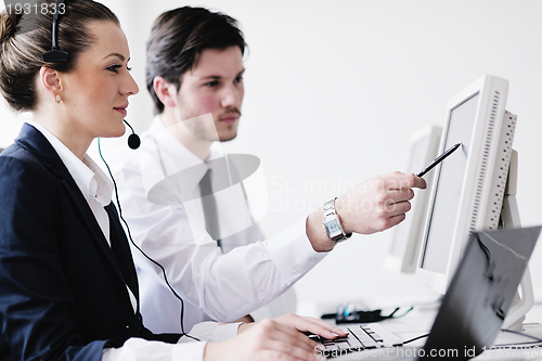 Image of business people group working in customer and helpdesk office