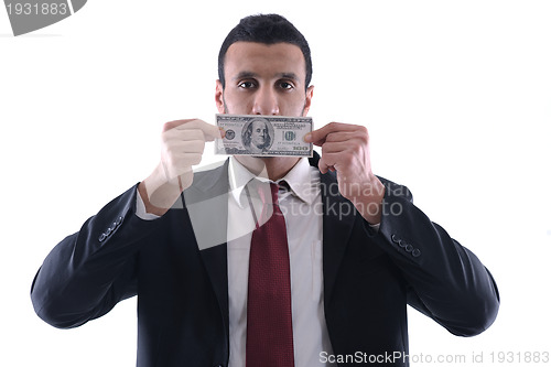 Image of Business man holding money